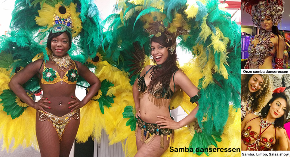 Danseressen in Tropische Samba kostuums